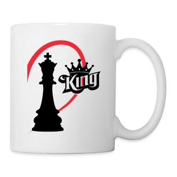 Schachkönig rechte Hälfte - Tasse - Weiß - Rechts