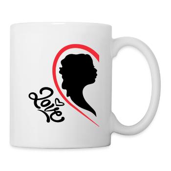 A woman with the inscription half of a heart - Mug - white - Right