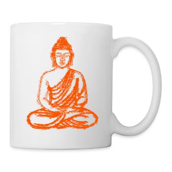 Buddha – Neon Glitch Spiritual Art - Tasse - Weiß - Rechts