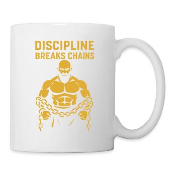 La discipline brise les chaînes Conception motivationnelle - Mug blanc - blanc - Droite