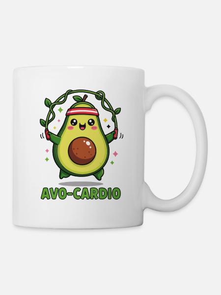 Hüpfende Avocado - Tasse - Weiß