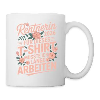 Pensioner 2026 Flowers Saying Pension Work Long - Mug - white - Right