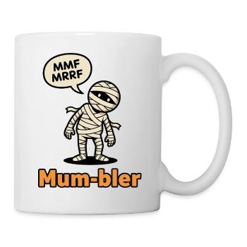 Mumienfigur mit Sprechblase - Tasse - Weiß - Rechts