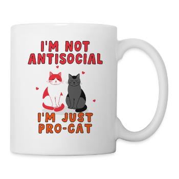 Humorous Pro-Cat Opposite Social T-Shirt - Mug - white - Right