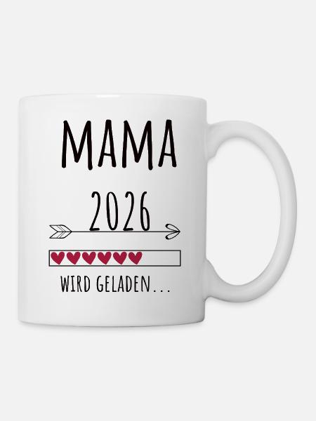 Werdende Mama 2026 Geschenk Schwangerschaft - Tasse - Weiß
