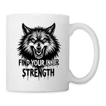 Conception du t-shirt Fierce Wolf Emblem - Mug blanc - blanc - Droite