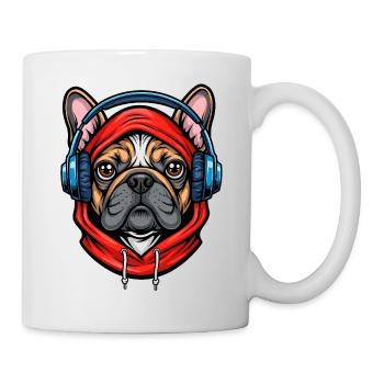 Frenchie avec casque – Motif bouledogue urbain - Mug blanc - blanc - Droite