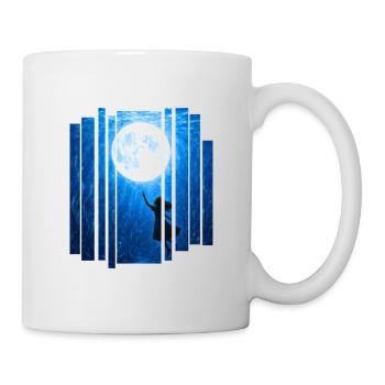 underwater moon with girl - Tasse - Weiß - Rechts