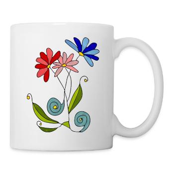 Fleur - Mug blanc - blanc - Droite