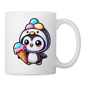 Lustiger Pinguin mit Eiskrem süß Cartoon Sommer - Mug - white - Right