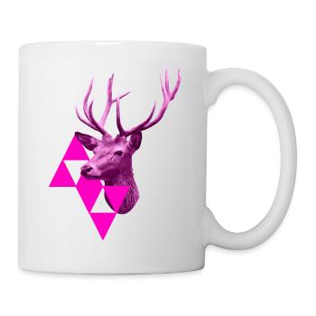 pinker Hirsch - Tasse - Weiß - Rechts