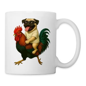 Carlin sur le manège du coq - Mug blanc - blanc - Droite