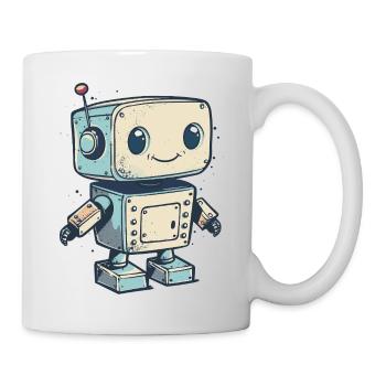 Mignon Retro Robot Print - Mug blanc - blanc - Droite