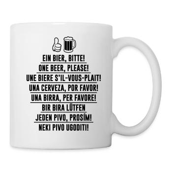 Une bière s’il vous plaît - T-shirt - Mug blanc - blanc - Droite