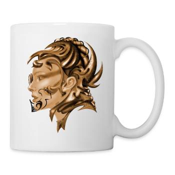 Fille fantasmée cyborg futuriste - Mug blanc - blanc - Droite