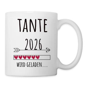 Werdende Tante 2026 Geschenk Schwangerschaft - Tasse - Weiß - Rechts