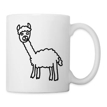 Llama Alpaca Silhouette Minimal Style - Mug - white - Right