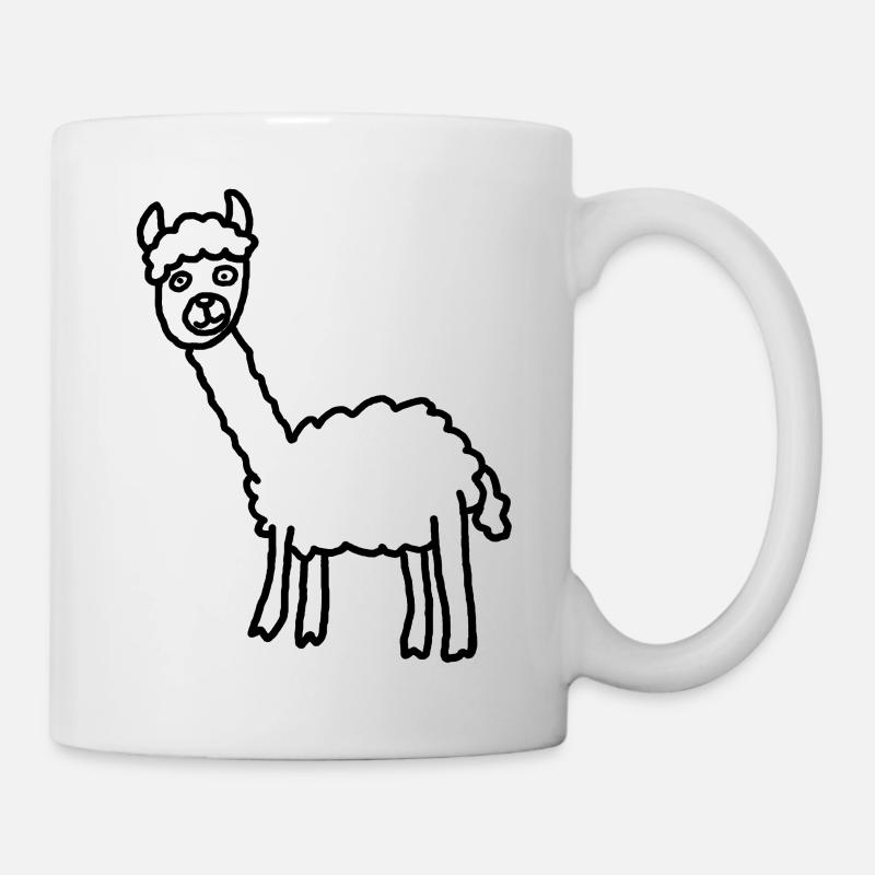 Style minimaliste Llama Alpaga Silhouette - Mug blanc - blanc