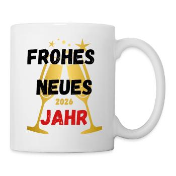 Jahreswechsel 2026 Frohes neues, Silvester - Tasse - Weiß - Rechts