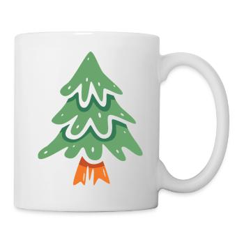 Weihnachtsbaum Cartoon Stil - Tasse - Weiß - Rechts