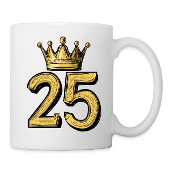25 Zahl Krone - Tasse - Weiß - Rechts
