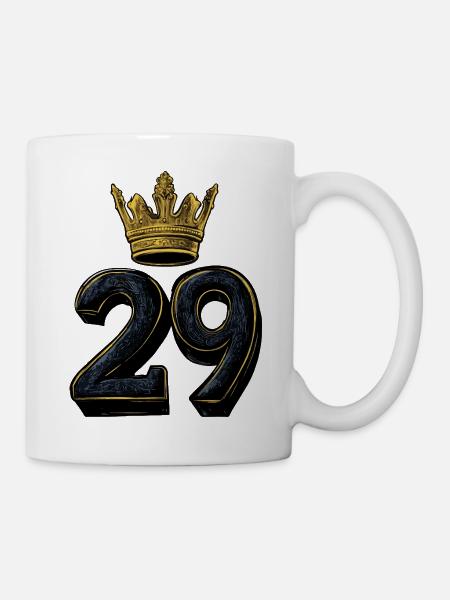 29 Zahl Krone - Tasse - Weiß