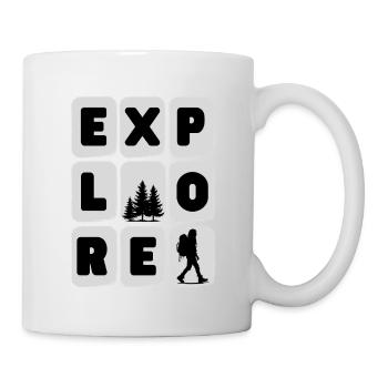 Abenteuerliche Wanderung Silhouette Design - Tasse - Weiß - Rechts