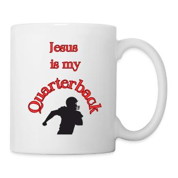 Jesus Is My Quarterback T-Shirt - Mug - white - Right