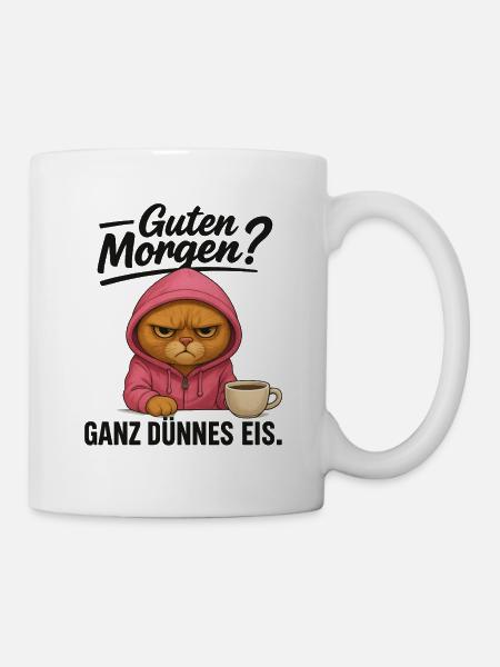 Chat glace très fine - Mug blanc - blanc