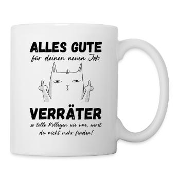 Chat traître Collègues Collègues Adieu - Mug blanc - blanc - Droite