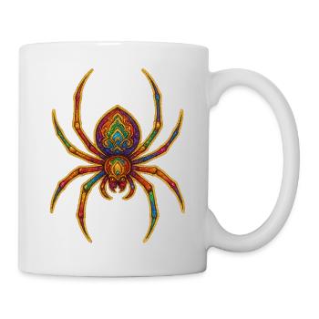 Regenbogen-Spinnenornament - Tasse - Weiß - Rechts