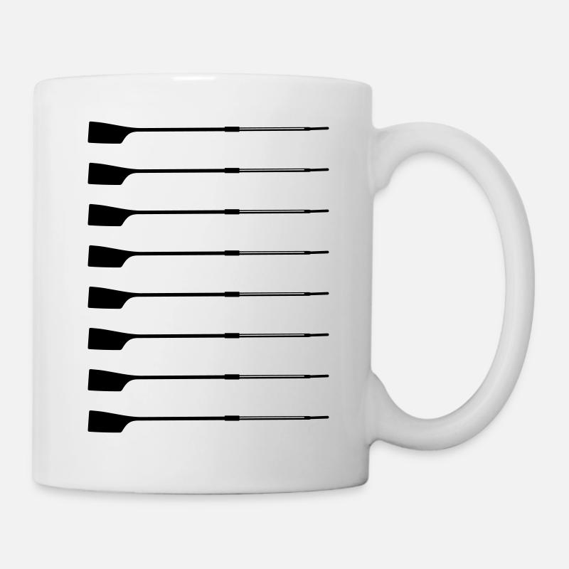 Achter-Ruder – Silhouette  - Tasse - Weiß
