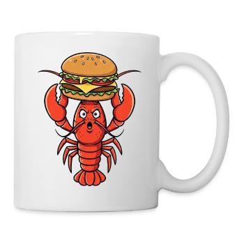 Drôle de crabe de homard Cheeseburger de restauration rapide - Mug blanc - blanc - Droite