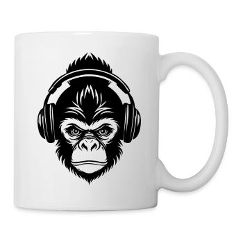 Groovy Monkey Head Techno Nightclub Party Chemise - Mug blanc - blanc - Droite