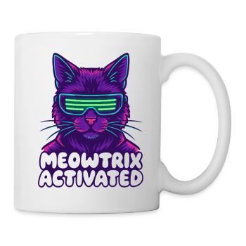 Meowtrix Activated Neon Cat - Tasse - Weiß - Rechts