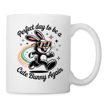 Retro Hoppel Bunny mit Sonnenbrille - Tasse - Weiß - Rechts