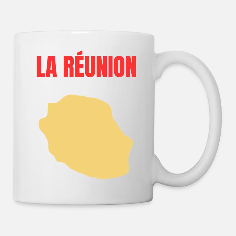 T-shirt carte La Réunion île dorée - Mug blanc - blanc