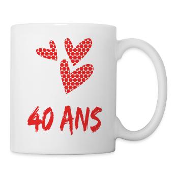 40. 40 YEARS. 40th ANNIVERSARY. 40 YEARS ANNIVERSARY. - Mug - white - Right