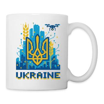 Ukrainischer Dreizack Stadtbild - Tasse - Weiß - Rechts