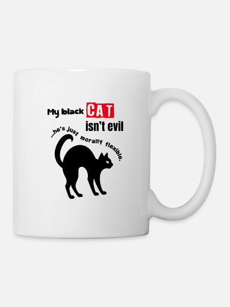 Funny Black Cat Owner T-Shirt-My Black Cat Is Not  - Mug - white