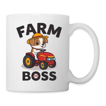 Chien mignon sur tracteur – Kids Farm Fun - Mug blanc - blanc - Droite