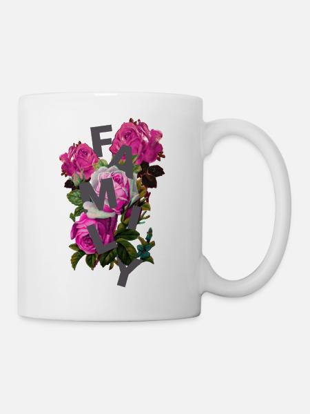 Floral Family Monogram Collage - Mug - white