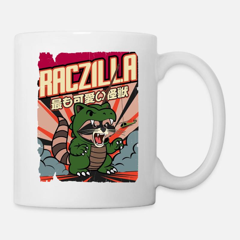 Raczilla - Waschbär als Monster verkleidet - Tasse - Weiß