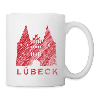 Lübeck Holsten Gate – Urban Sketch Design - Mug - white - Right