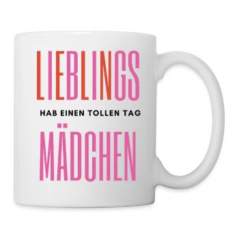 Fille préférée – Typographie romantique - Mug blanc - blanc - Droite