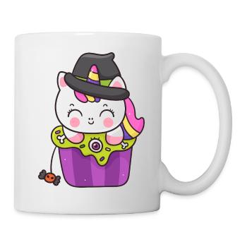 Kawaii Cupcake Hexe Katze - Tasse - Weiß - Rechts
