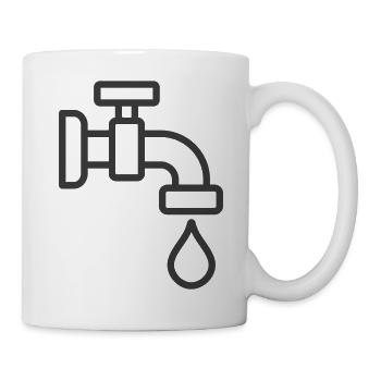 Plumbing Water Tap With Droplet Icon - Mug - white - Right