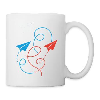 avion en papier - Mug blanc - blanc - Droite