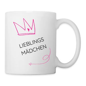 Favorite Girl Crown – Girl Power Illustration - Mug - white - Right
