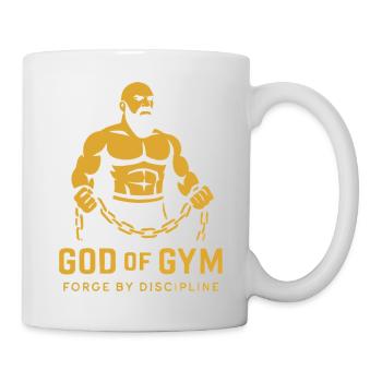 God of Gym: Schmiede durch Disziplin - Tasse - Weiß - Rechts
